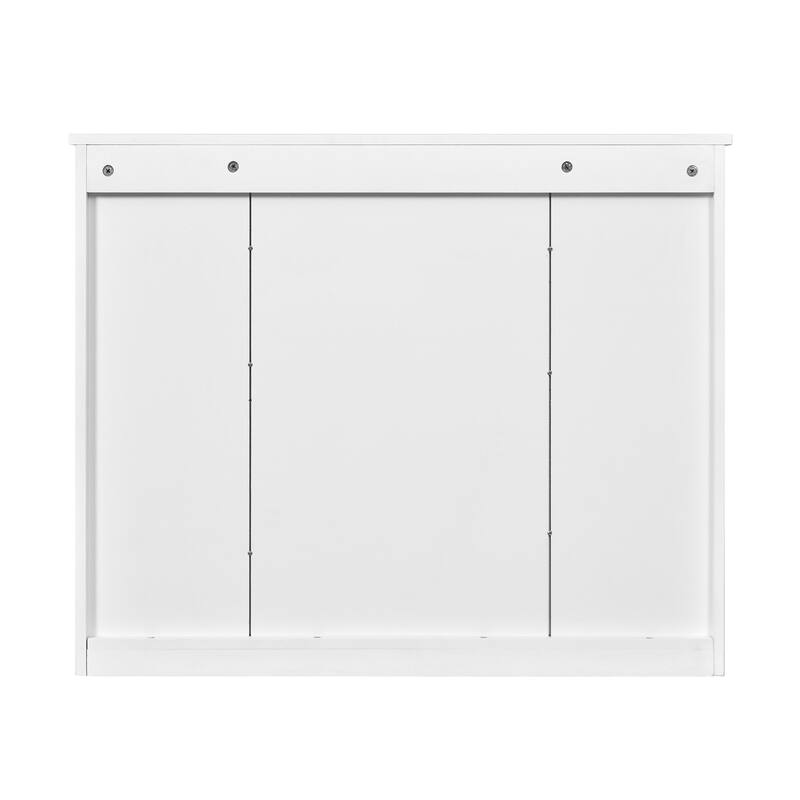 Wall-Mounted Medicine Cabinet with 4 Shelves, Mirrored Door Over-Toilet Storage