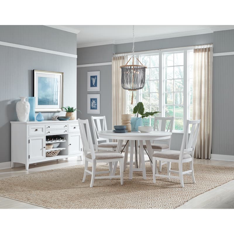Magnussen Home Heron Cove Chalk White And Dovetail Grey 52" Round Dining Table - 52''W x 52''D x 30''H
