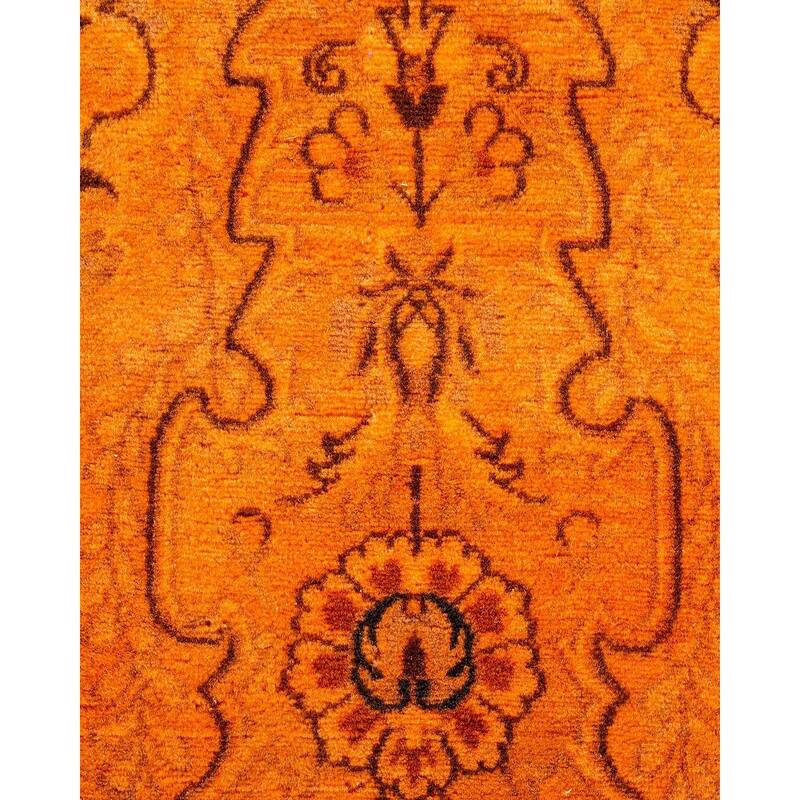 Overton Hand Knotted Wool Vintage Inspired Modern Contemporary Overdyed Gold Area Rug - 3' 1" x 5' 3"