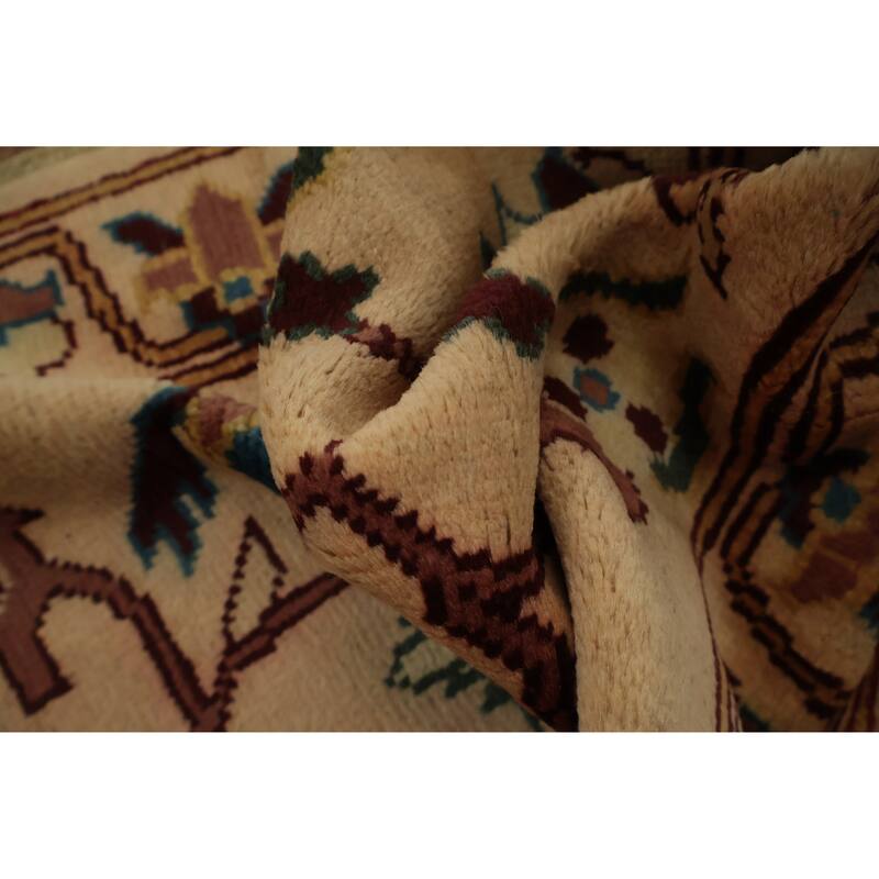 Hand Knotted Oriental 100% Wool Carpet Traditional All-Over Peach Chobi-Peshawar Area Rug - 3' 0'' X 2' 0''