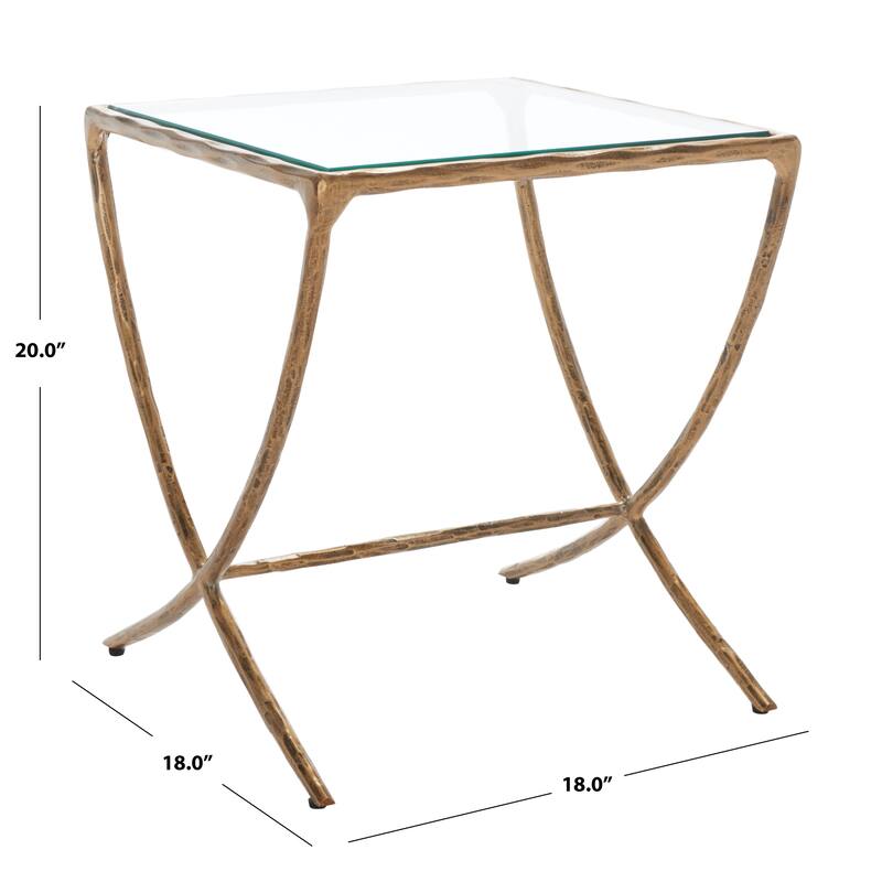SAFAVIEH Couture Bessy Square Metal Accent Table - 18 In. W x 18 In. D x 20 In. H - 18"W x 18"D x 20"H