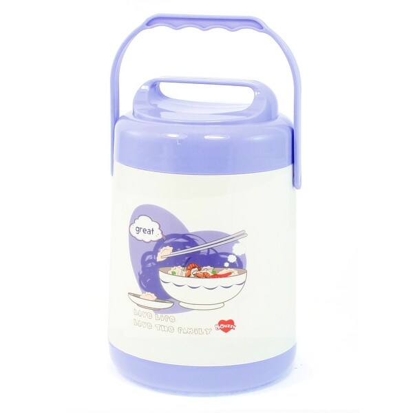 Unique Bargains Hiking Picnic White Blue Shell Meat Food Barrel Lunch Box 1.3L Capacity