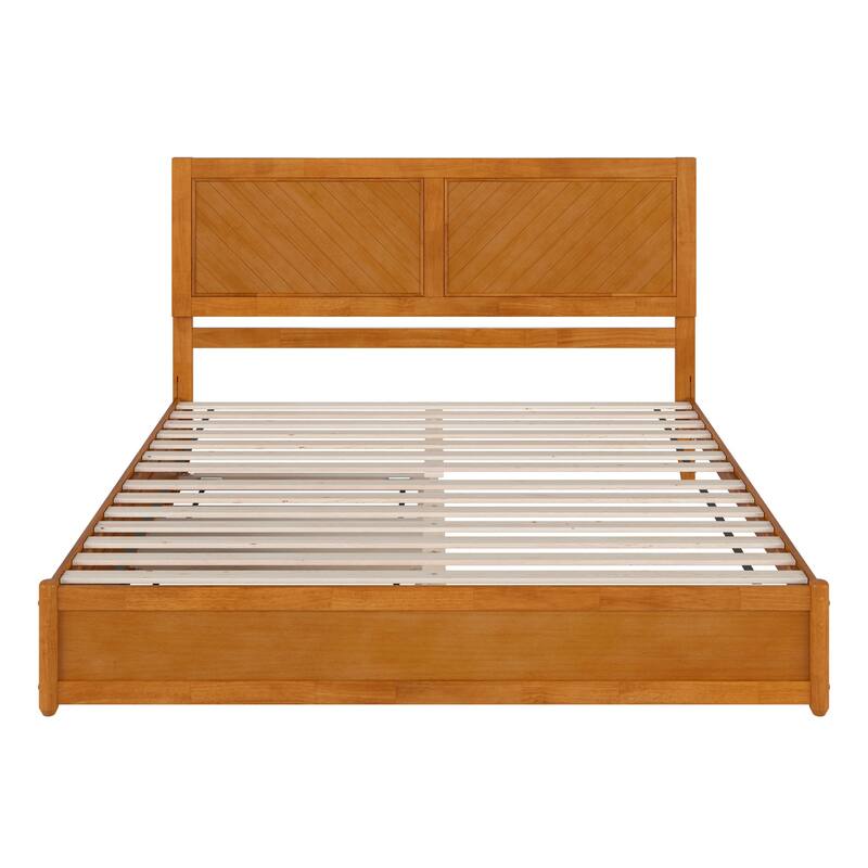 Clayton Platform Bed with Panel Footboard and Twin XL Trundle