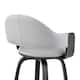 Daxton Mid-Century Swivel Bar Stool, Upholstered Counter Height Chair with Bentwood Legs