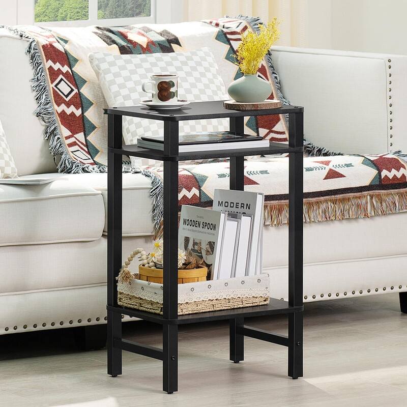 28in Tall Side Table 3-Tier Small Narrow End Table for Couch