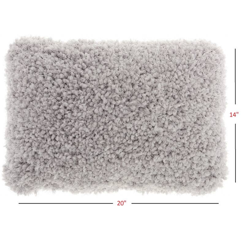 Pale Gray Knubby Plush Lumbar Throw Pillow