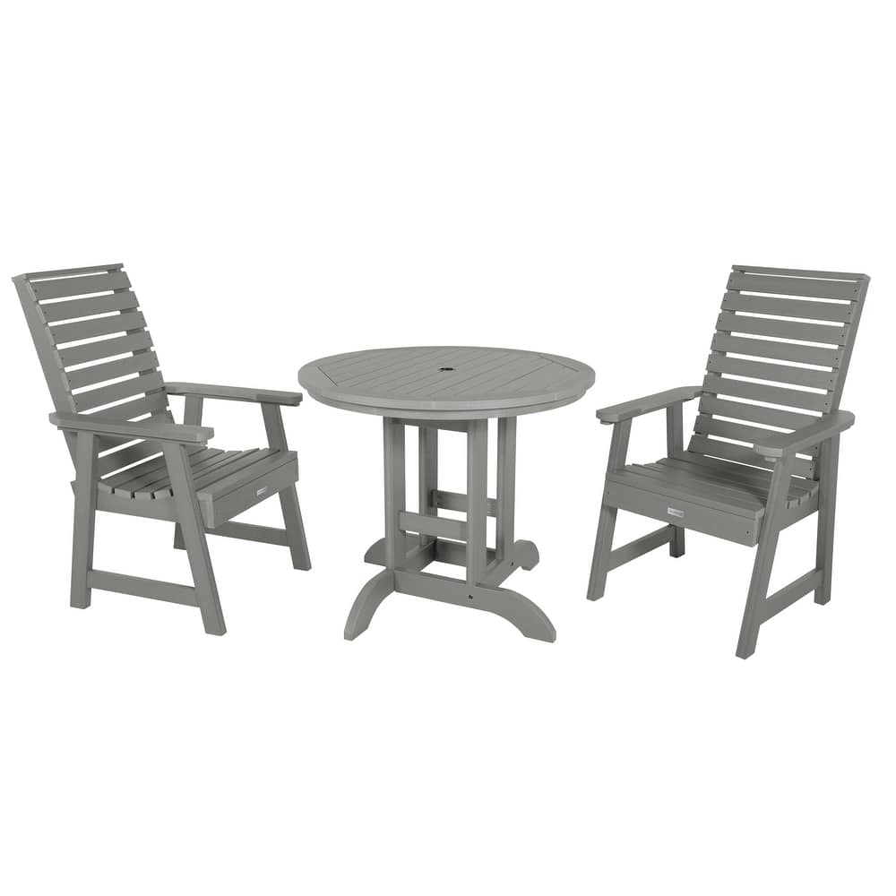 Weatherly 3-piece Outdoor Dining Set - 36" Round Table, Dining-height