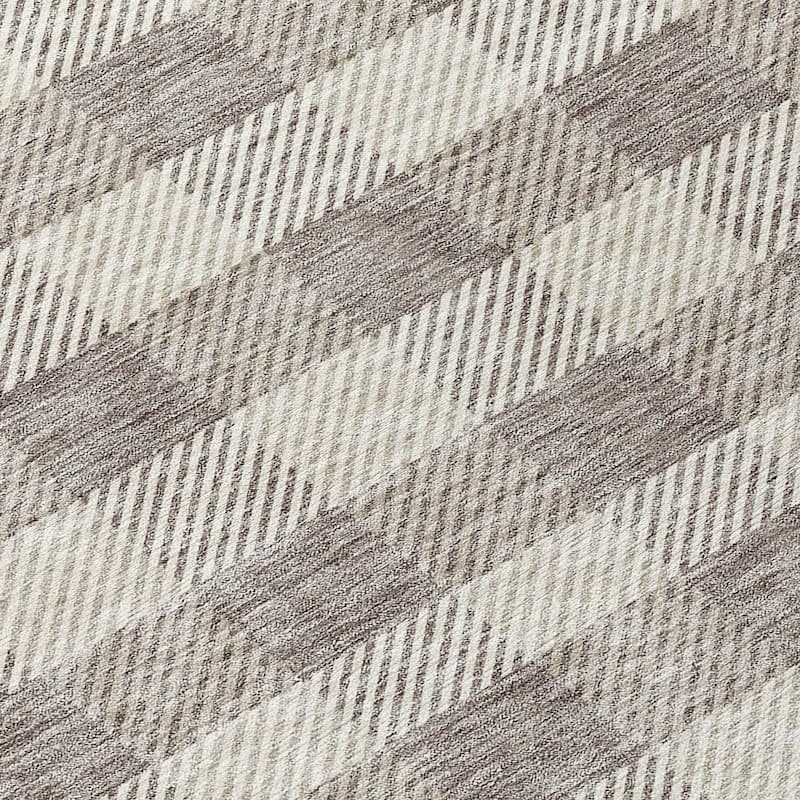 Machine Washable Indoor/ Outdoor Chantille Plaid Stripe Rug