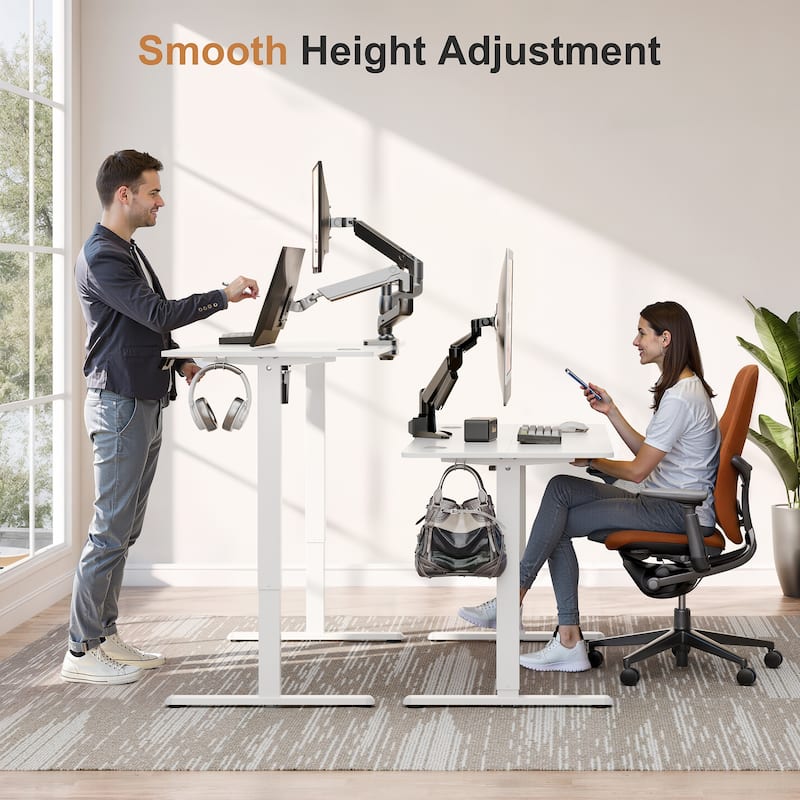 Electric Standing Desk, Height Adjustable Desk with Memory Preset and LED Display