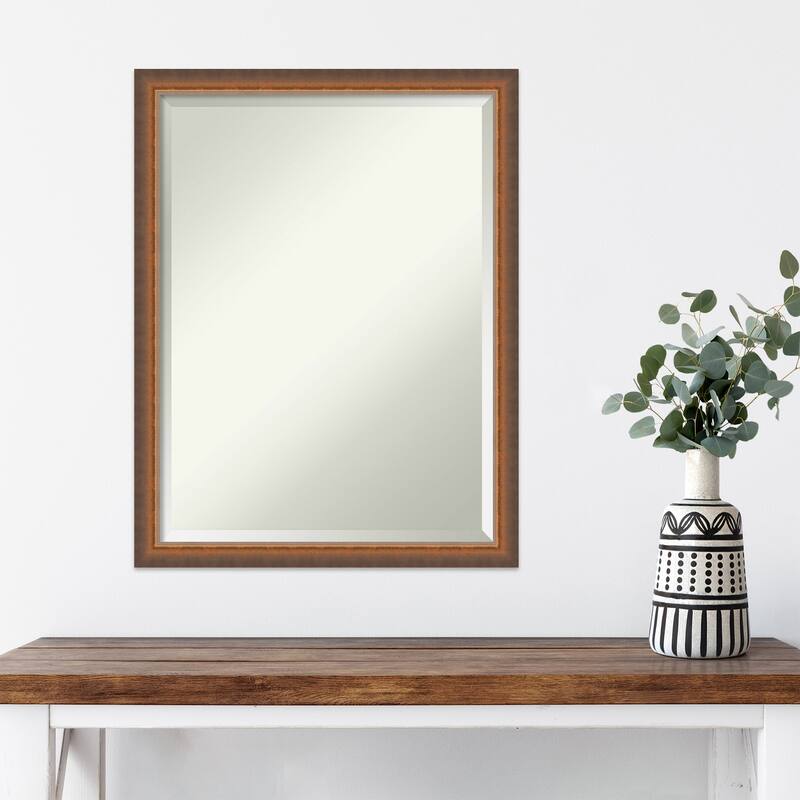 Two Tone Beveled Wood Framed Wall Mirror