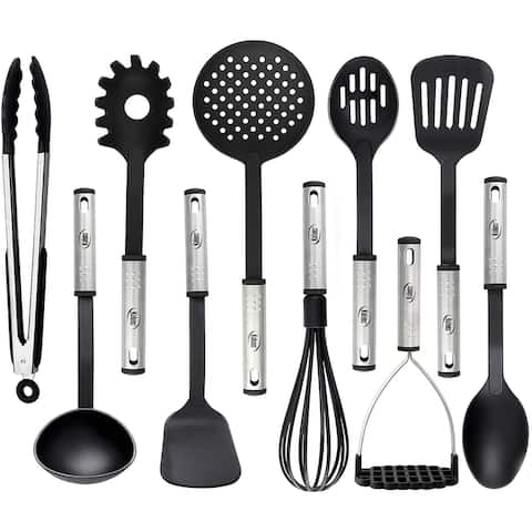 Cooking Utensil Set , 10 piece Nylon and Stainless Steel Kitchen Tools