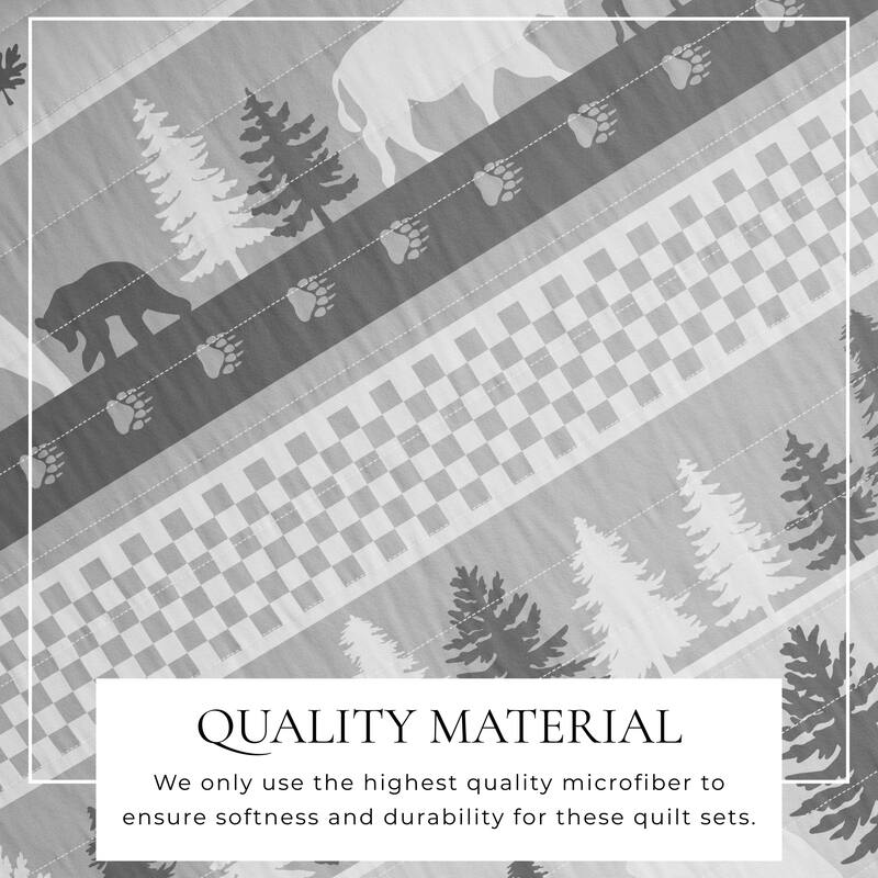 Rustic Woodland Reversible Microfiber Quilt Set with Shams