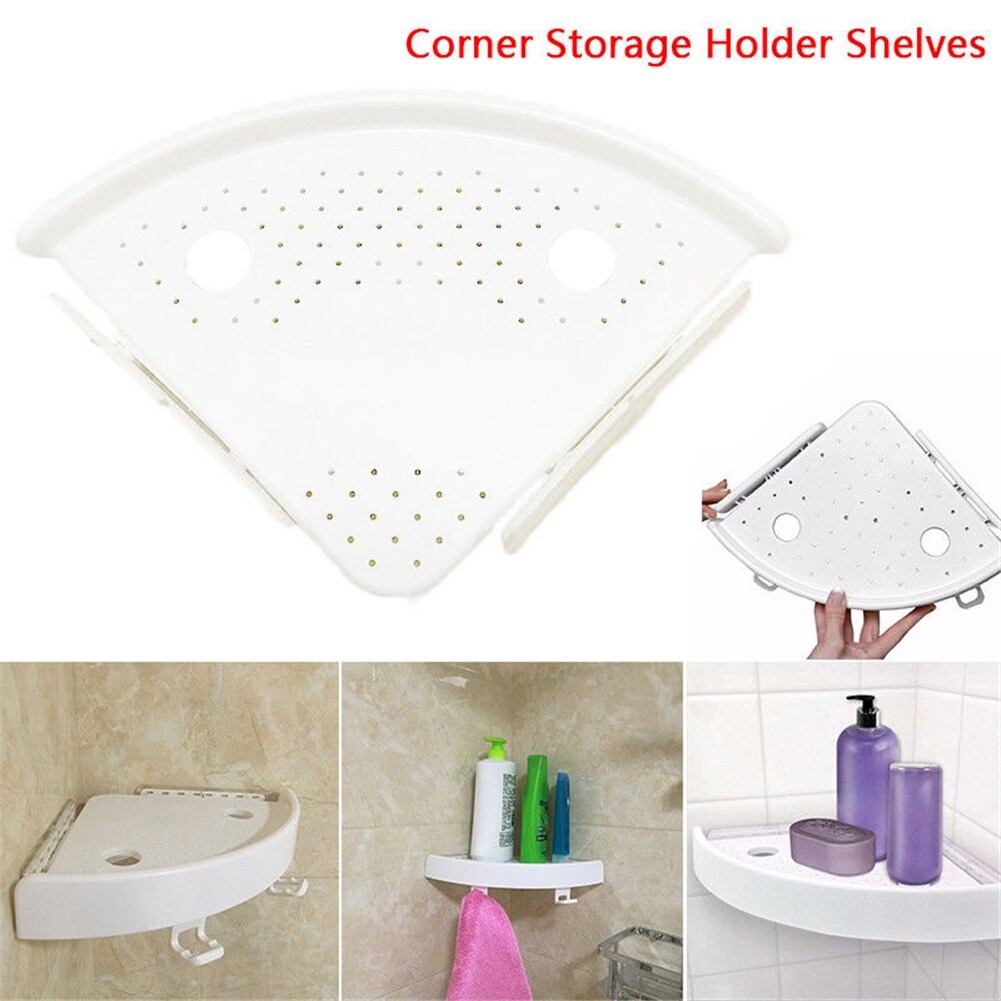 10 Bathroom Corner Snap Up Shelf Qrganizer Caddy Bathroom Plastic Corner Shelf  Rack Shower Storage Wall