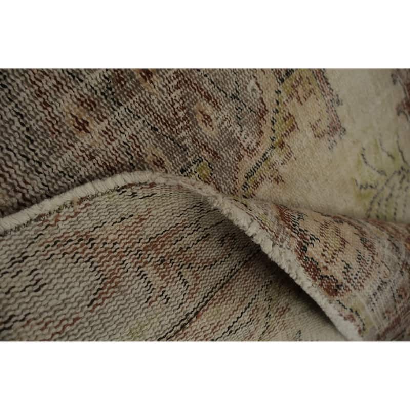 Hand Knotted Oriental 100% Wool Carpet Transitional Floral Beige & Ivories Anatolian Area Rug - 9' 9'' X 5' 6''