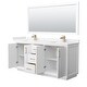preview thumbnail 20 of 45, Strada 72-Inch Double Vanity Set, Cultured Marble Top, 70-Inch Mirror