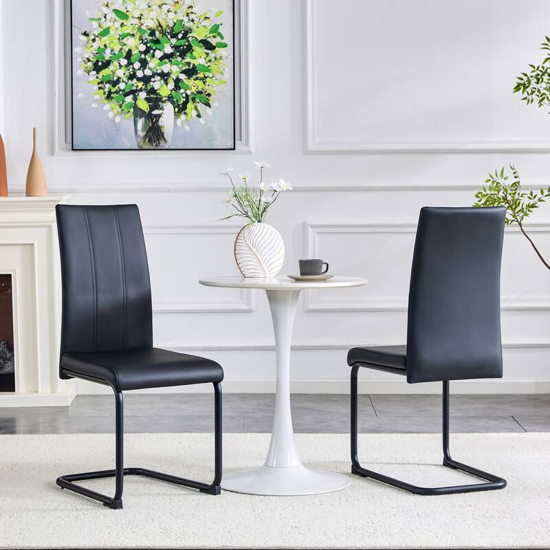 2-Pack PU Upholstered Dining Chairs - Modern Kitchen Side Chairs, Comfortable High-Back Seating for Dining Room