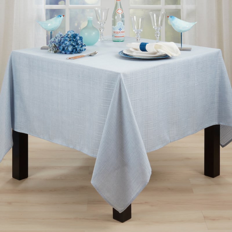 Refined Stitched Plaid Tablecloth