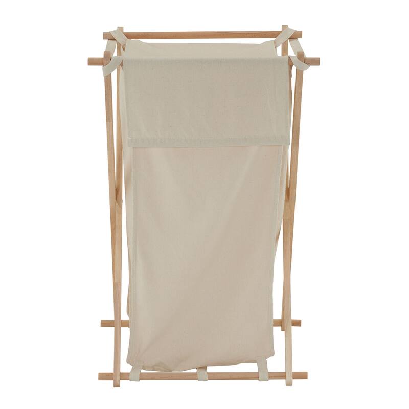 Household Essentials X-Frame Folding Wood Laundry Hamper - 17.0"L x 19.0"W x 30.0"H
