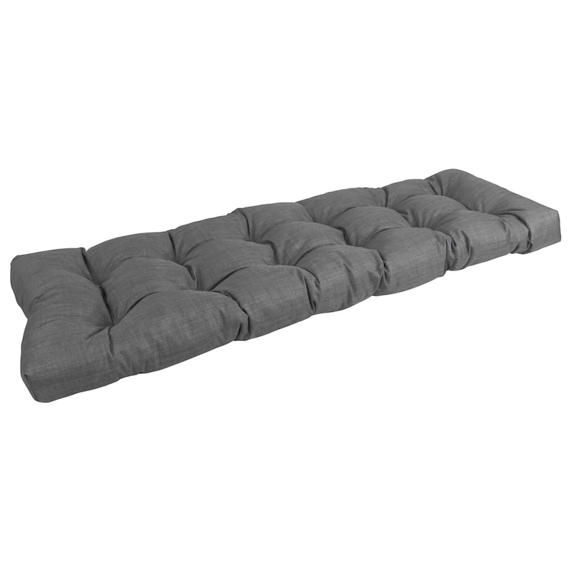 Tufted Indoor/Outdoor Bench Cushion (Multiple widths from 46 to 60 inch) - 55" wide - Cool Gray
