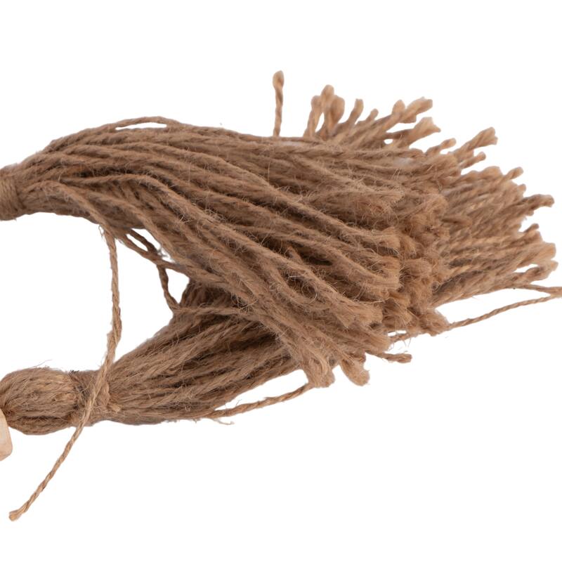 84"Lx1" Diameter Beads on Natural Jute, Wood Beaded Garland, Brown Finish, Decorative Wood Beads for Rustic Home Decor