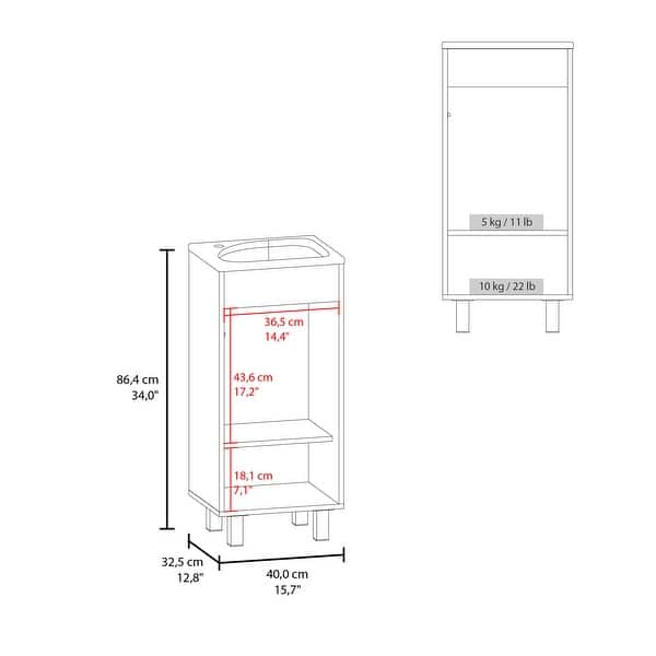 dimension image slide 1 of 2, Quartzsite Bathroom Vanity with Integrated Sink and Faucet