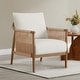 preview thumbnail 30 of 35, Spruce & Spring Lynn Accent Chair with Braid Wood Arm Single - Cream(Grey-flecked)