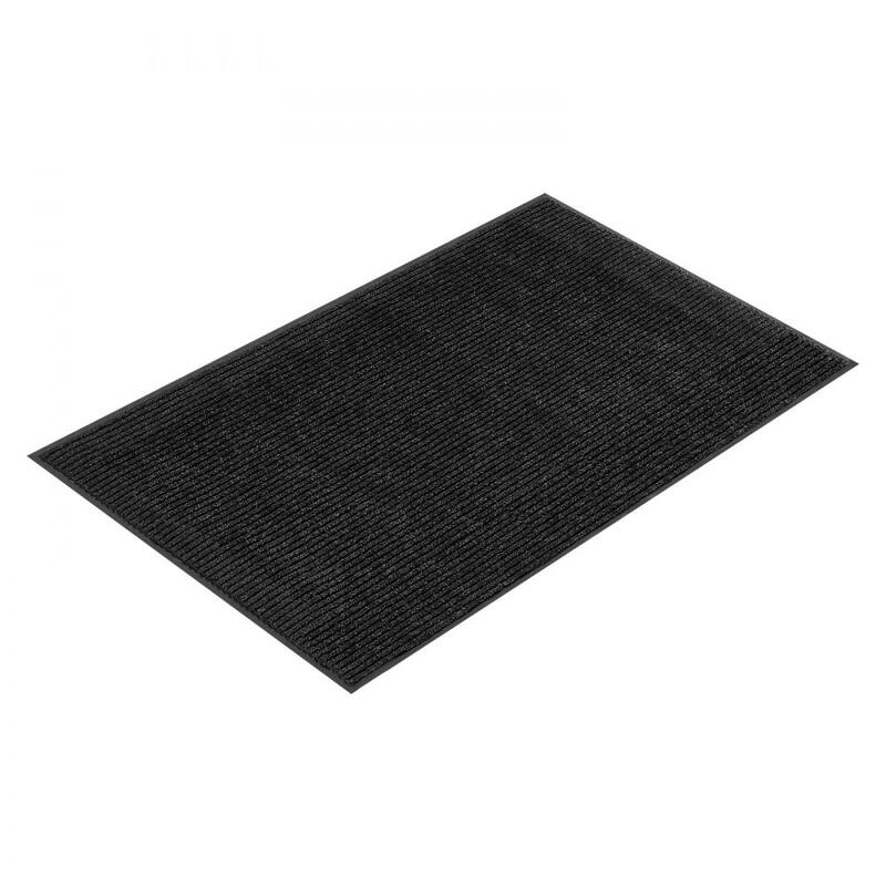 Grey Carpet Floor Mat with 3D Groove Surface, Non-Slip Backing and Durable PVC