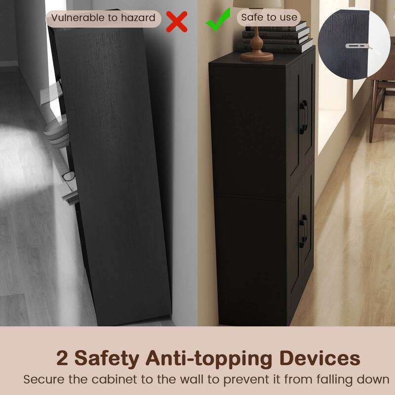 Costway Bathroom Cabinet with Doors & Adjustable Shelves Storage - See Details