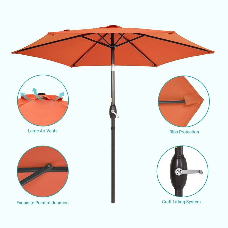 Bonosuki 7.5-foot Waterproof Sunshade Canopy Patio Umbrella