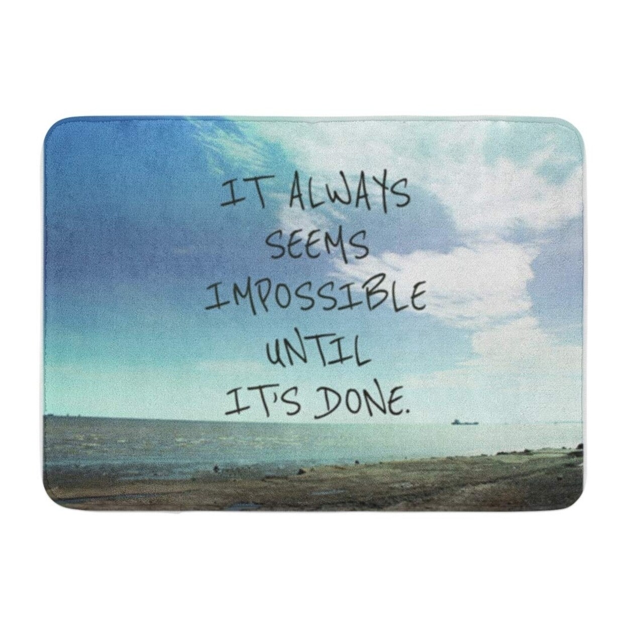 Shop Blue Inspirational Inspiration Quote On Blurred Motivation Attitude Beach Doormat Floor Rug Bath Mat 30x18 Inch Multi On Sale Overstock 31781186