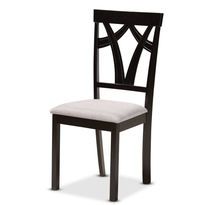 Branca Modern and Contemporary 5-Piece Wood Dining Set-Dark Brown