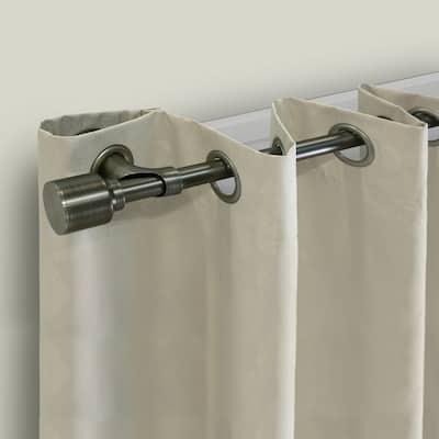 Thermaplus Decorative Blackout Curtain Rod Set with Cap Finial