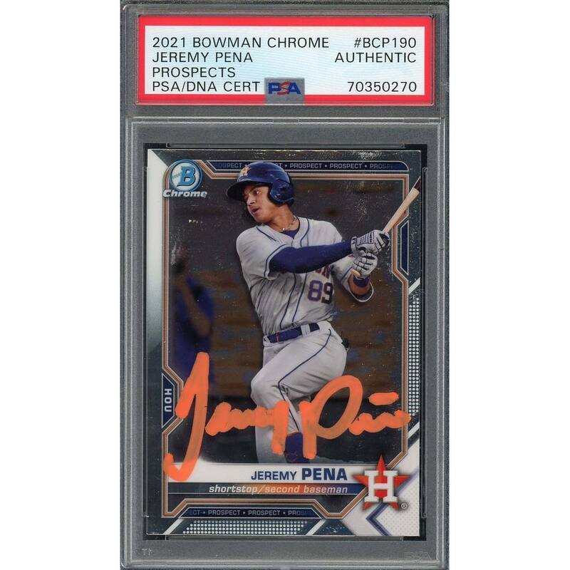 Jeremy Pena 2021 Bowman Chrome Signed Rookie Card #BCP190 Auto PSA 70350270 - 8'6" x 11'6"