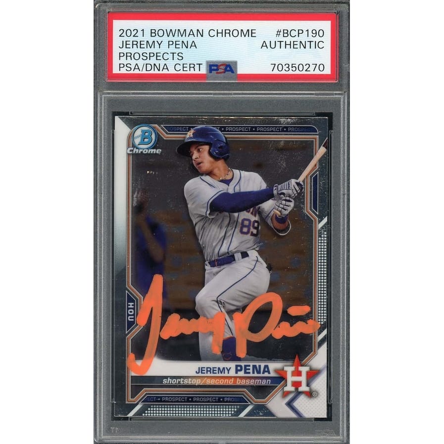 Jeremy Pena 2021 Bowman Chrome Signed Rookie Card #BCP190 Auto PSA 70350270 - 8'6" x 11'6"