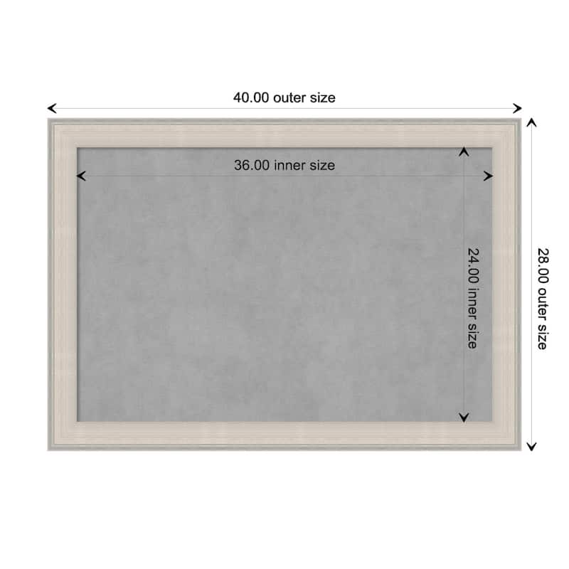 Amanti Art Cottage White Silver Framed Magnetic Board - Board Size 36x24