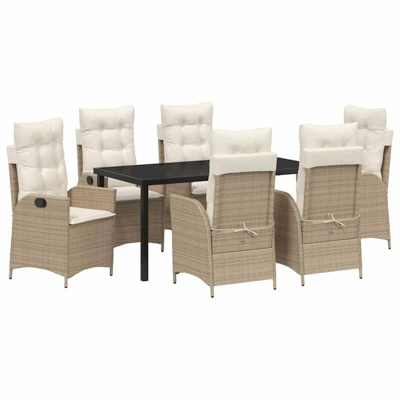 vidaXL Garden Dining Set with Cushion Poly Rattan