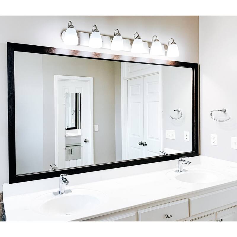 Frame My Mirror Espresso Textured Framed Vanity Mirror, Meade Design