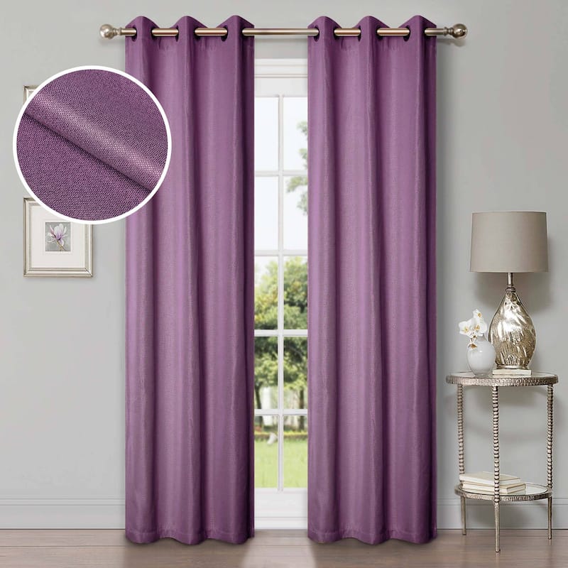 Superior Linen Washable Room Darkening Curtains, Set of 2 Panels - 42" x 96" - Wisteria