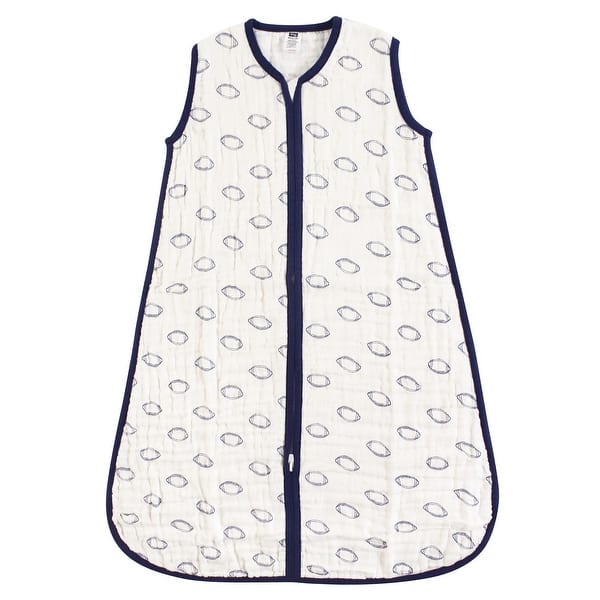 slide 1 of 1, Hudson Baby Infant Boy Muslin Cotton Sleeveless Wearable Sleeping Bag, Sack, Blanket, Football 12-18 Months - Football