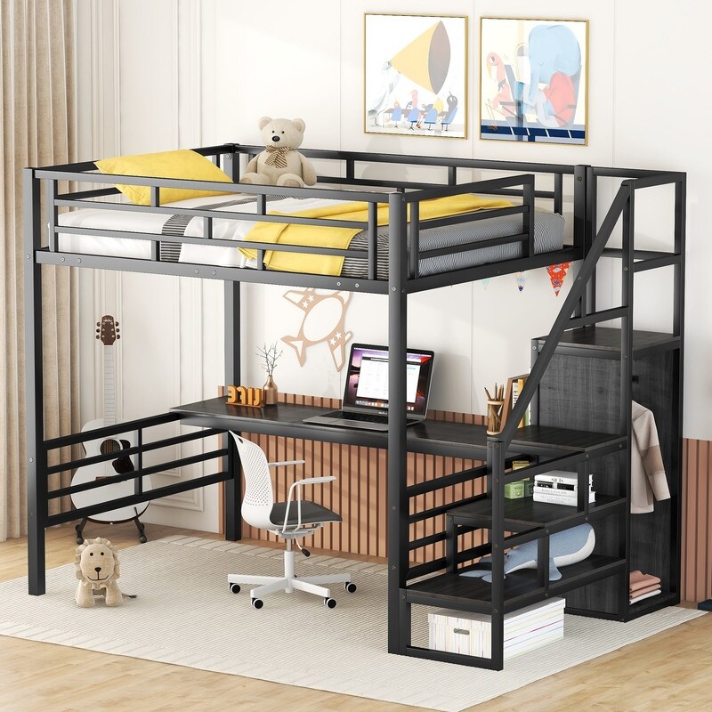Full size loft bed hotsell for small spaces