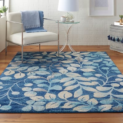 Nourison Tranquil Abstract Floral Leaves Botanical Area Rug