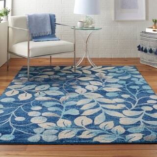 Nourison Tranquil Abstract Floral Leaves Botanical Area Rug