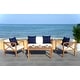 preview thumbnail 5 of 61, SAFAVIEH Outdoor Montez 4-Piece Conversation Patio Set with Accent Pillows