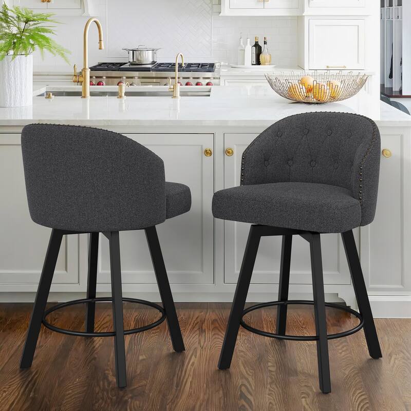 26" Swivel Counter Height Bar Stools Upholstered Counter Stools - 26" H