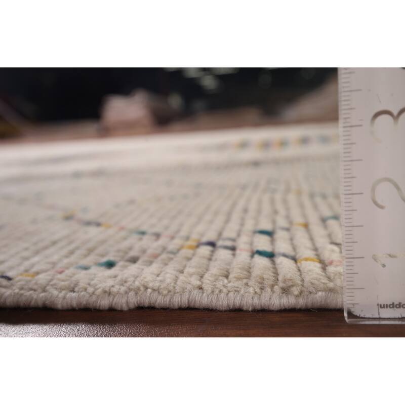 All-Over Trellis Moroccan Oriental Area Rug Hand-Knotted Wool Carpet - 5'11"x 9'5"