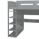 preview thumbnail 34 of 46, Twin/Full Size Loft Bed with Desk, Wardrobes and Ladder, Storage Kids Bed Frame with 4 Drawers and Shelves