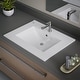 preview thumbnail 1 of 13, Luke White Porcelain Rectangular Drop-in Sink Self-Rimming with Overflow