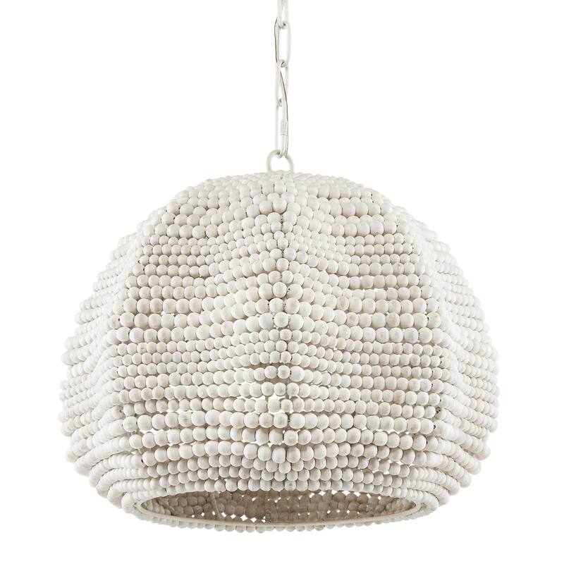 Currey & Company Octavia White Pendant - 16"h x 19"dia