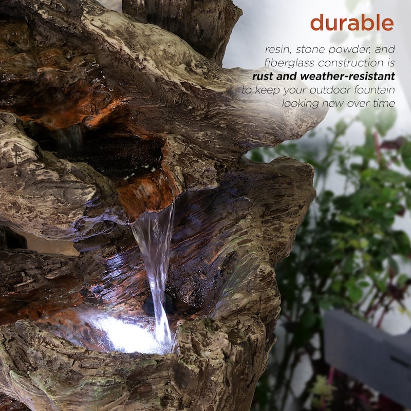 Curved Log Rainforest w/ LED light