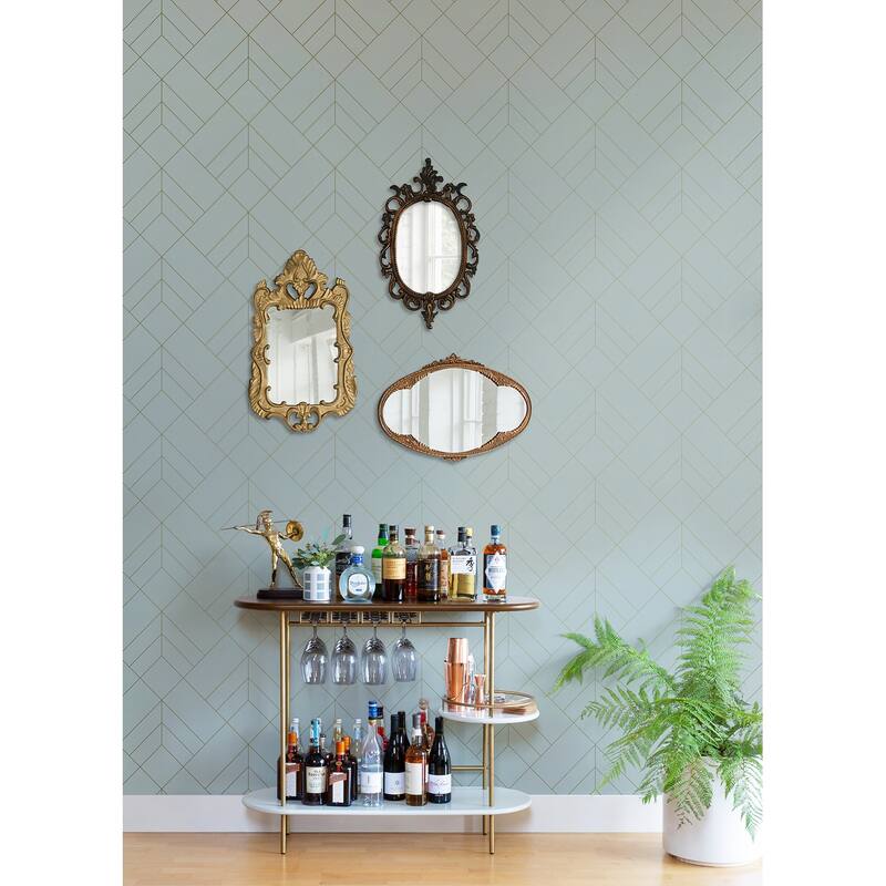 A-Street Prints Sander Light Blue Geometric Wallpaper